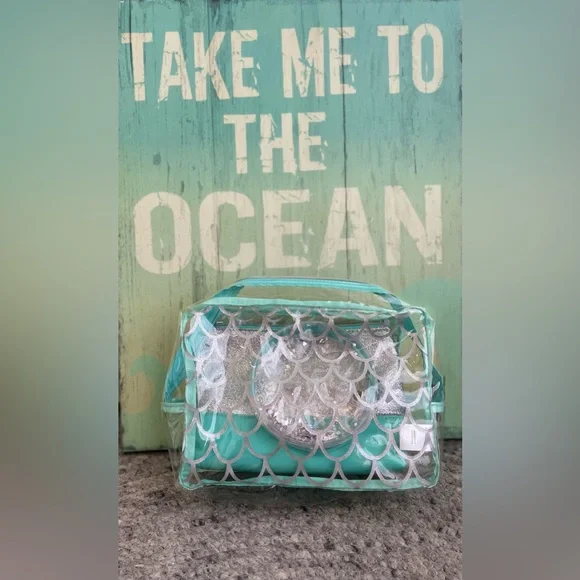 Set of 3 Beautiful Mermaid Bags for Beach Days/Makeup - Picture 2 of 11